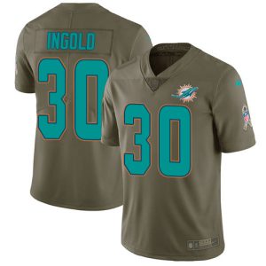 Dolphins #30 Alec Ingold Olive Youth Stitched NFL Limited 2017 Salute to Service Jersey