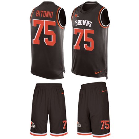 cheap Browns #75 Joel Bitonio Brown Team Color Men's Stitched NFL Limited Tank Top Suit Jersey