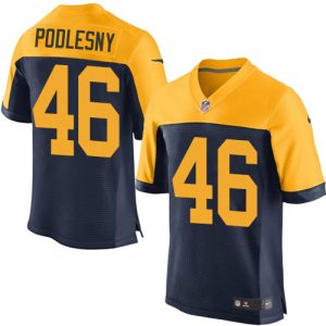 Packers #46 Jack Podlesny Navy Blue Alternate Men's Stitched NFL New Elite Jersey