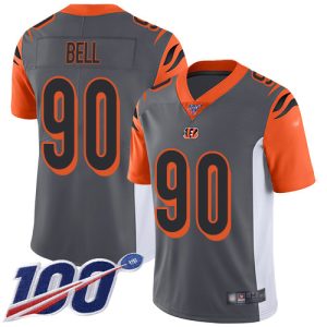 Bengals #90 Travis Bell Silver Youth Stitched NFL Limited Inverted Legend 100th Season Jersey