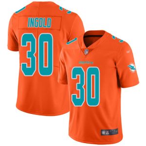 cheap Dolphins #30 Alec Ingold Orange Men's Stitched NFL Limited Inverted Legend Jersey