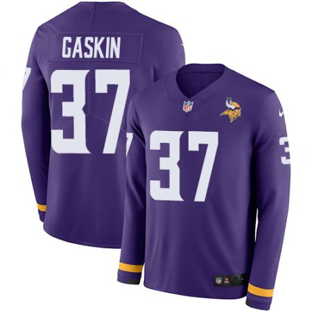 Vikings #37 Myles Gaskin Purple Team Color Youth Stitched NFL Limited Therma Long Sleeve Jersey