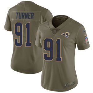 rams #91 kobie turner olive women's stitched nfl limited 2017 salute to service cheap jersey