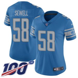 lions #58 penei sewell blue team color women's stitched nfl 100th season vapor untouchable limited cheap jersey