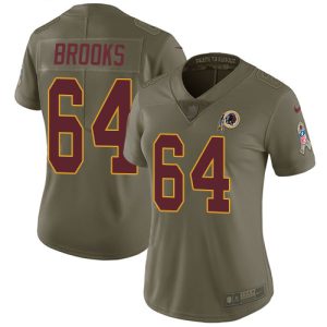 cheap Commanders #64 Mason Brooks Olive Women's Stitched NFL Limited 2017 Salute to Service Jersey