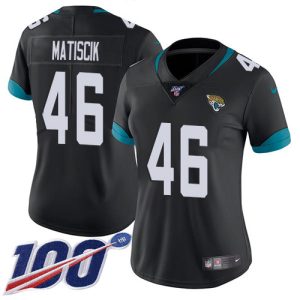 Jaguars #46 Ross Matiscik Black Team Color Women's Stitched NFL 100th Season Vapor Untouchable Limited Jersey