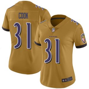 cheap Ravens #31 Dalvin Cook Gold Women's Stitched NFL Limited Inverted Legend Jersey