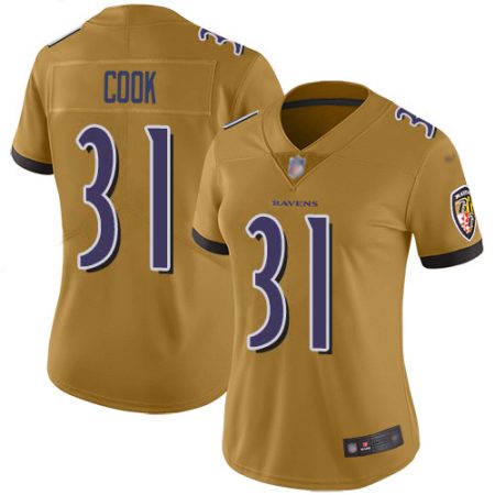 cheap Ravens #31 Dalvin Cook Gold Women's Stitched NFL Limited Inverted Legend Jersey