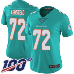 dolphins #72 terron armstead aqua green team color women's stitched nfl 100th season vapor untouchable limited cheap jersey