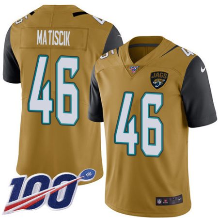 Jaguars #46 Ross Matiscik Gold Men's Stitched NFL Limited Rush 100th Season Jersey