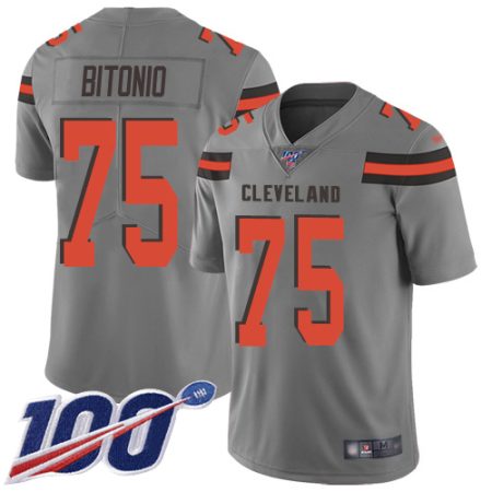 browns #75 joel bitonio gray youth stitched nfl limited inverted legend 100th season cheap jersey