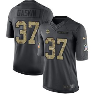 Vikings #37 Myles Gaskin Black Youth Stitched NFL Limited 2016 Salute to Service Jersey