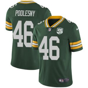 packers #46 jack podlesny green team color youth 100th season stitched nfl vapor untouchable limited elite jersey