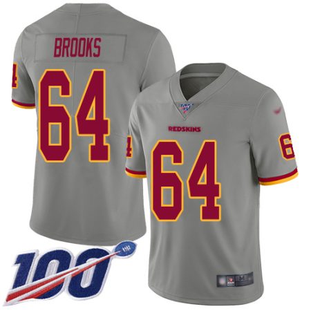 Commanders #64 Mason Brooks Gray Men's Stitched NFL Limited Inverted Legend 100th Season Jersey