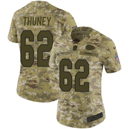 elite Chiefs #62 Joe Thuney Camo Women's Stitched NFL Limited 2018 Salute to Service Jersey