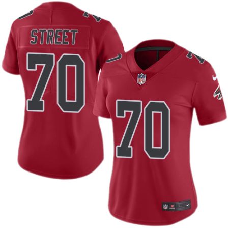 Falcons #75 Kentavius Street Red Stitched Women's NFL Limited Rush Jersey