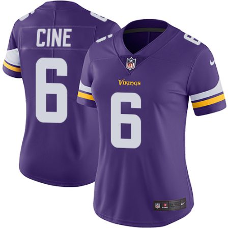 vikings #6 lewis cine purple team color women's stitched nfl vapor untouchable limited elite jersey