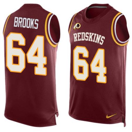 commanders #64 mason brooks burgundy red team color men's stitched nfl limited tank top cheap jersey