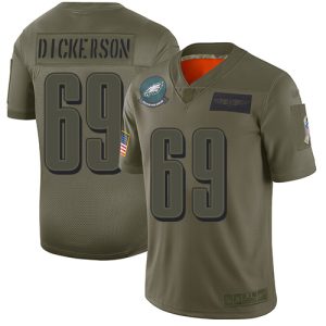 Eagles #69 Landon Dickerson Camo Youth Stitched NFL Limited 2019 Salute To Service Jersey