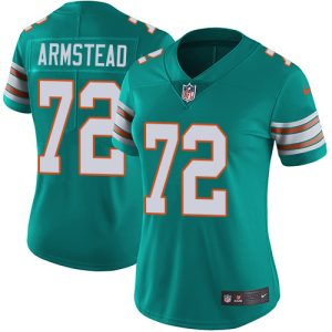 Dolphins #72 Terron Armstead Aqua Green Alternate Women's Stitched NFL Vapor Untouchable Limited Jersey