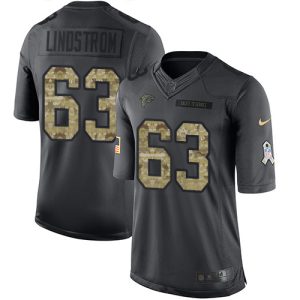 elite Falcons #63 Chris Lindstrom Black Men's Stitched NFL Limited 2016 Salute to Service Jersey