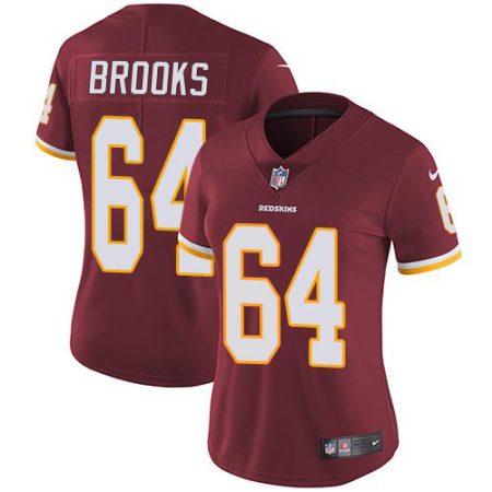 Commanders #64 Mason Brooks Burgundy Red Team Color Women's Stitched NFL Vapor Untouchable Limited Jersey