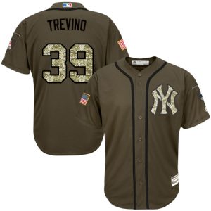 cheap Yankees #39 Jose Trevino Green Salute to Service Stitched Youth MLB Jersey