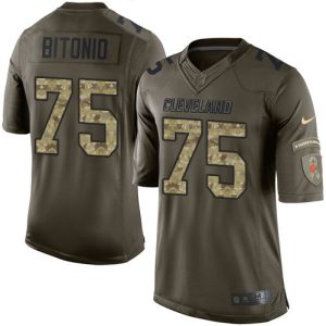 cheap Browns #75 Joel Bitonio Green Youth Stitched NFL Limited 2015 Salute to Service Jersey