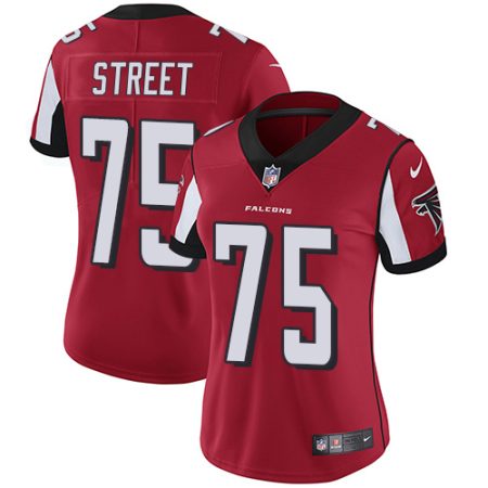 Falcons #75 Kentavius Street Red Team Color Stitched Women's NFL Vapor Untouchable Limited Jersey