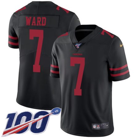 49ers #7 Charvarius Ward Black Alternate Youth Stitched NFL 100th Season Vapor Limited Jersey