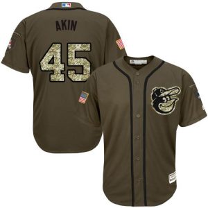 Orioles #45 Keegan Akin Green Salute to Service Stitched Youth MLB Jersey