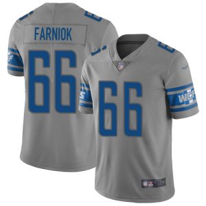 Lions #66 Matt Farniok Gray Men's Stitched NFL Limited Inverted Legend Jersey