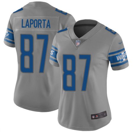 lions #87 sam laporta gray women's stitched nfl limited inverted legend wholesale jersey