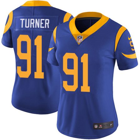 cheap Rams #91 Kobie Turner Royal Blue Alternate Women's Stitched NFL Vapor Untouchable Limited Jersey