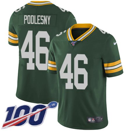 cheap Packers #46 Jack Podlesny Green Team Color Youth Stitched NFL 100th Season Vapor Untouchable Limited Jersey