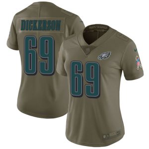 elite Eagles #69 Landon Dickerson Olive Women's Stitched NFL Limited 2017 Salute To Service Jersey