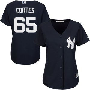 Yankees #65 Nestor Cortes Navy Blue Alternate Women's Stitched MLB Jersey