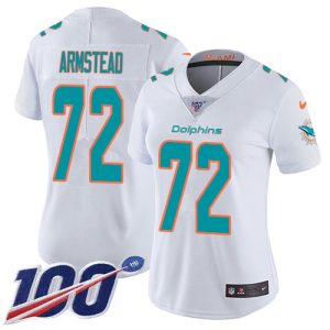 Dolphins #72 Terron Armstead White Women's Stitched NFL 100th Season Vapor Untouchable Limited Jersey