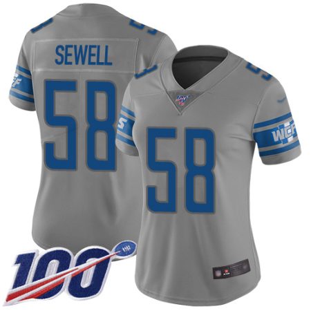 lions #58 penei sewell gray women's stitched nfl limited inverted legend 100th season cheap jersey