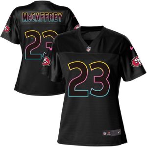 cheap 49ers #23 Christian McCaffrey Black Women's NFL Fashion Game Jersey