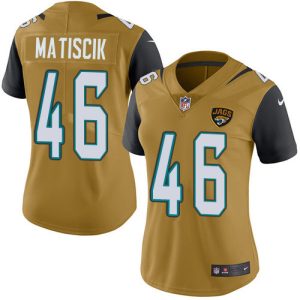 Jaguars #46 Ross Matiscik Gold Women's Stitched NFL Limited Rush Jersey