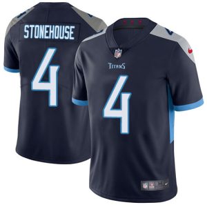 titans #4 ryan stonehouse navy blue team color men's stitched nfl vapor untouchable limited elite jersey