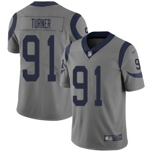 elite Rams #91 Kobie Turner Gray Men's Stitched NFL Limited Inverted Legend Jersey