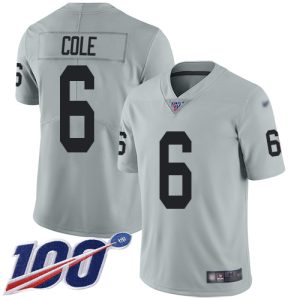 raiders #6 aj cole silver youth stitched nfl limited inverted legend 100th season wholesale jersey