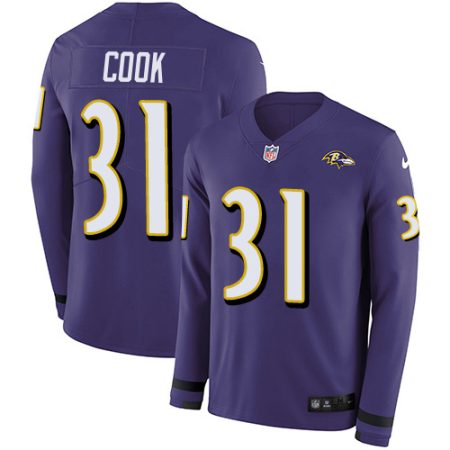 cheap Ravens #31 Dalvin Cook Purple Team Color Youth Stitched NFL Limited Therma Long Sleeve Jersey