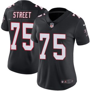 cheap Falcons #75 Kentavius Street Black Alternate Stitched Women's NFL Vapor Untouchable Limited Jersey