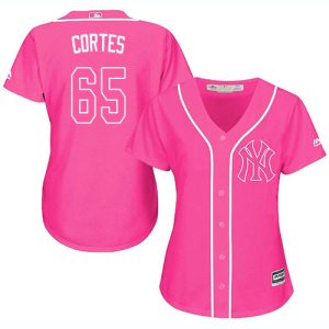 Yankees #65 Nestor Cortes Pink Fashion Women's Stitched MLB Jersey