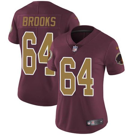 commanders #64 mason brooks burgundy red alternate women's stitched nfl vapor untouchable limited elite jersey