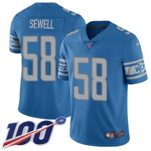 elite Lions #58 Penei Sewell Blue Team Color Men's Stitched NFL 100th Season Vapor Untouchable Limited Jersey