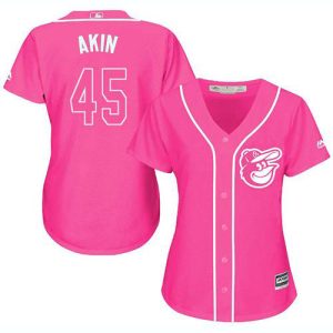 cheap Orioles #45 Keegan Akin Pink Fashion Women's Stitched MLB Jersey